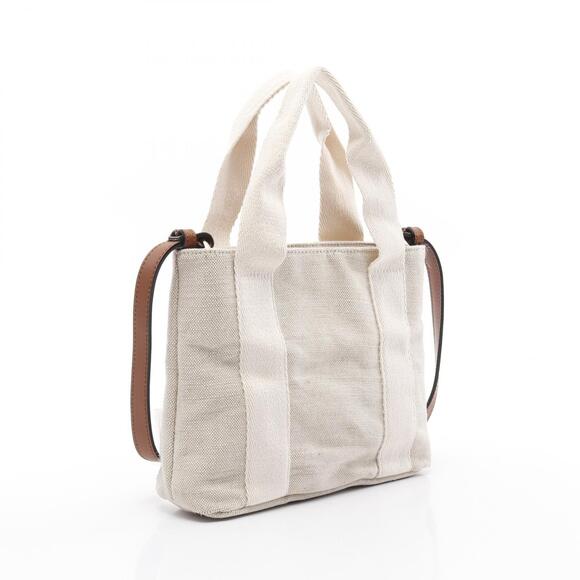 Chloe Tote Bag Canvas Leather Beige Tan Brown - Picture 2 of 6